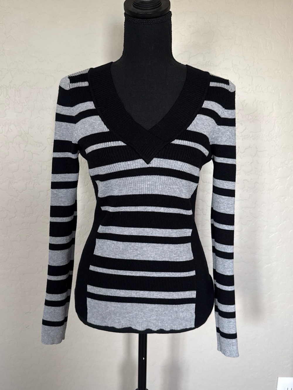 Black and Gray Long Sleeve Striped long sleeve